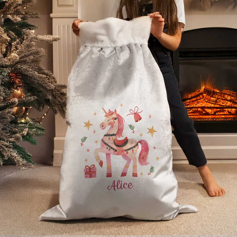 Personalised Unicorn Christmas Sack