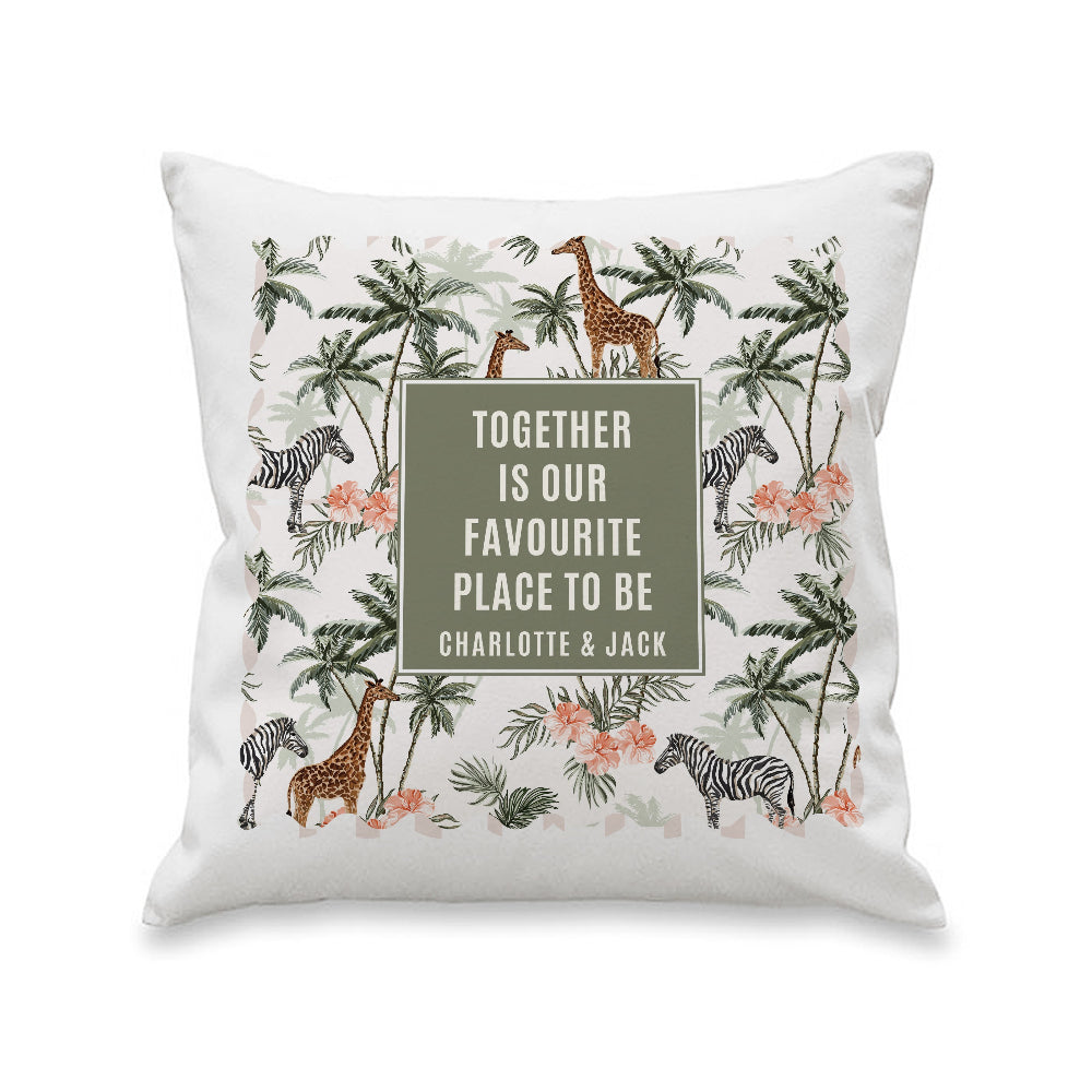 Personalised Jungle Print Cushion