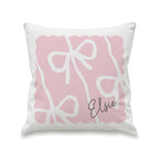 Personalised Pink Bow Cushion