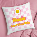 Personalised Daisy Checked Cushion