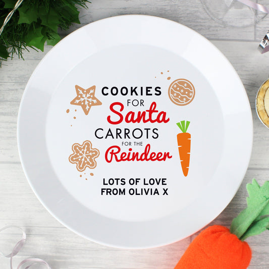 Eleanoras Personalised Cookies for Santa Christmas Eve Plastic Plate Kids Tableware