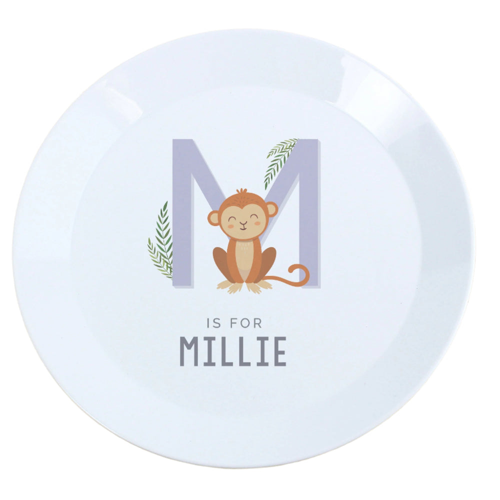 Eleanoras Personalised Animal Alphabet Plastic Plate 