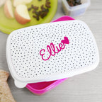 Eleanoras Personalised Pink Heart Lunch Box Lunch Bags & Boxes