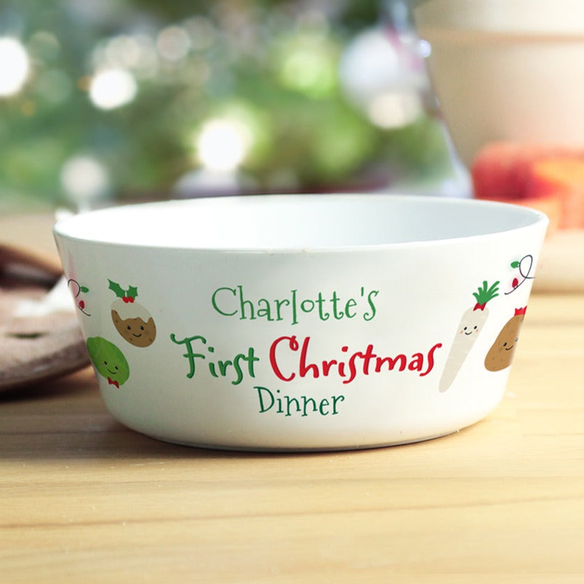 FIRST CHRISTMAS DINNER PLASTIC BOWL