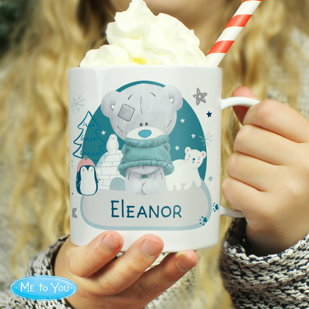Eleanoras Personalised Winter Explorer Tiny Tatty Teddy Plastic Mug Mugs