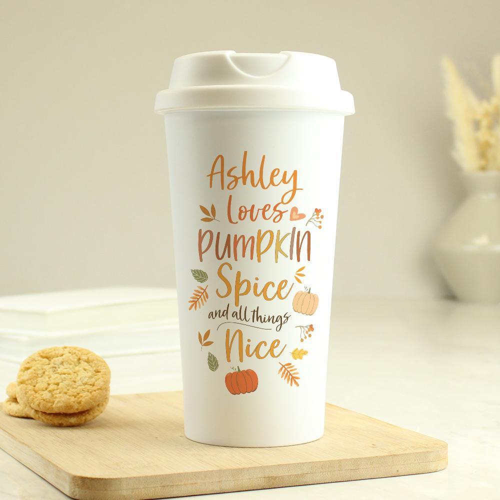 Eleanoras Pumpkin Spice Personalised Travel Mug Drinkware
