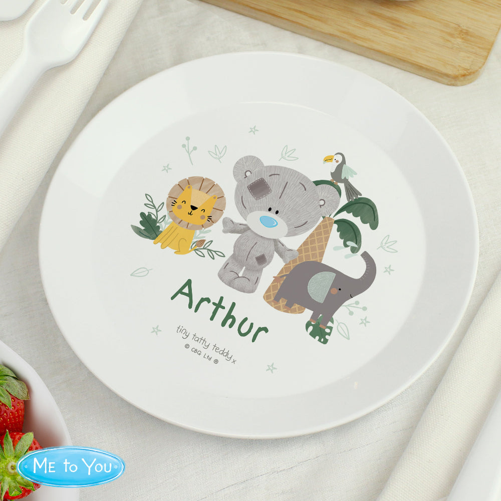 Eleanoras Personalised Tiny Tatty Teddy Jungle Animals Plate Bowls & Plates