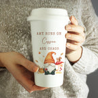 Personalised Autumn Gonk Travel Cup