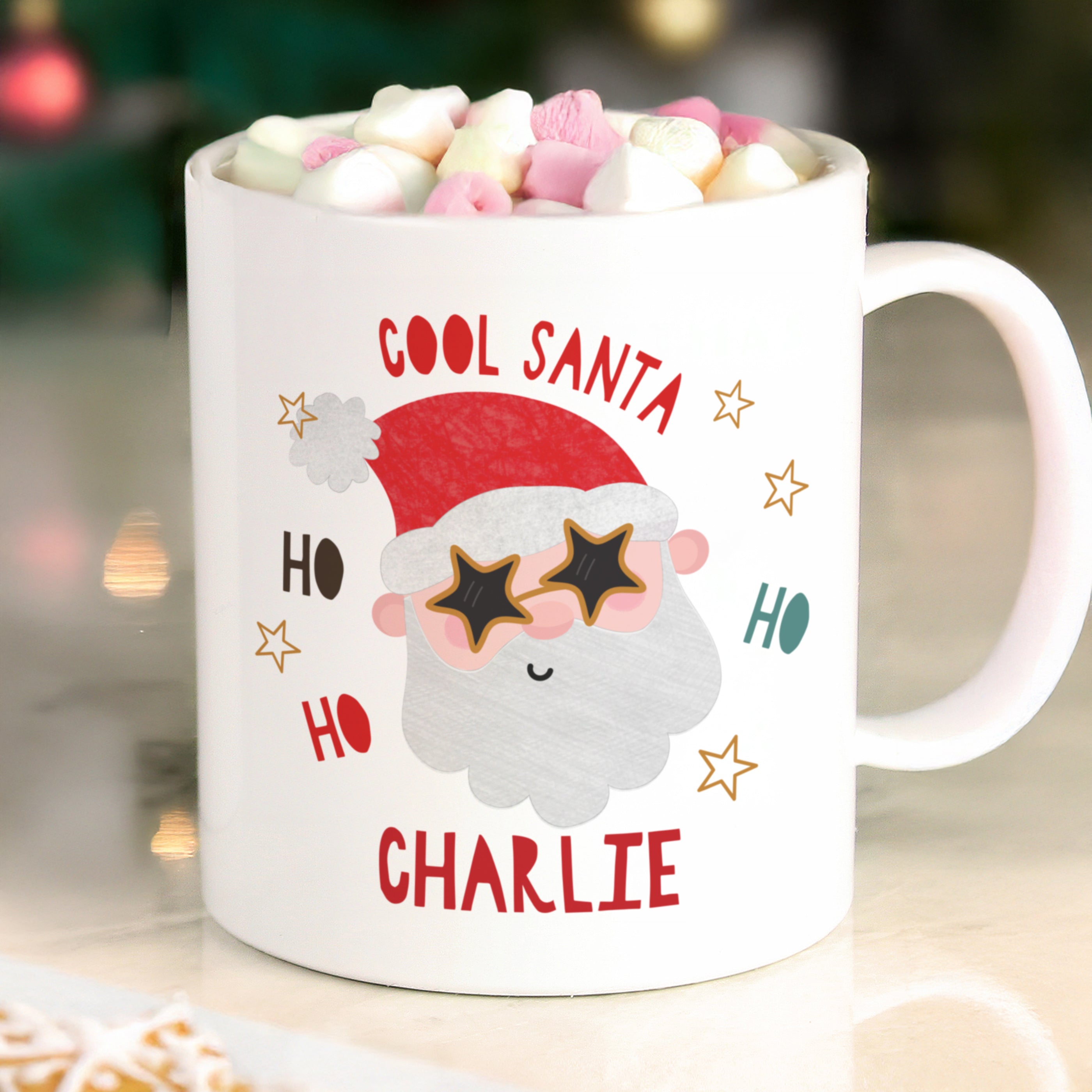 Personalised Cool Santa Plastic Mug