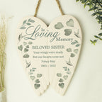 Eleanoras Personalised Botanical In Loving Memory Ceramic Wings 