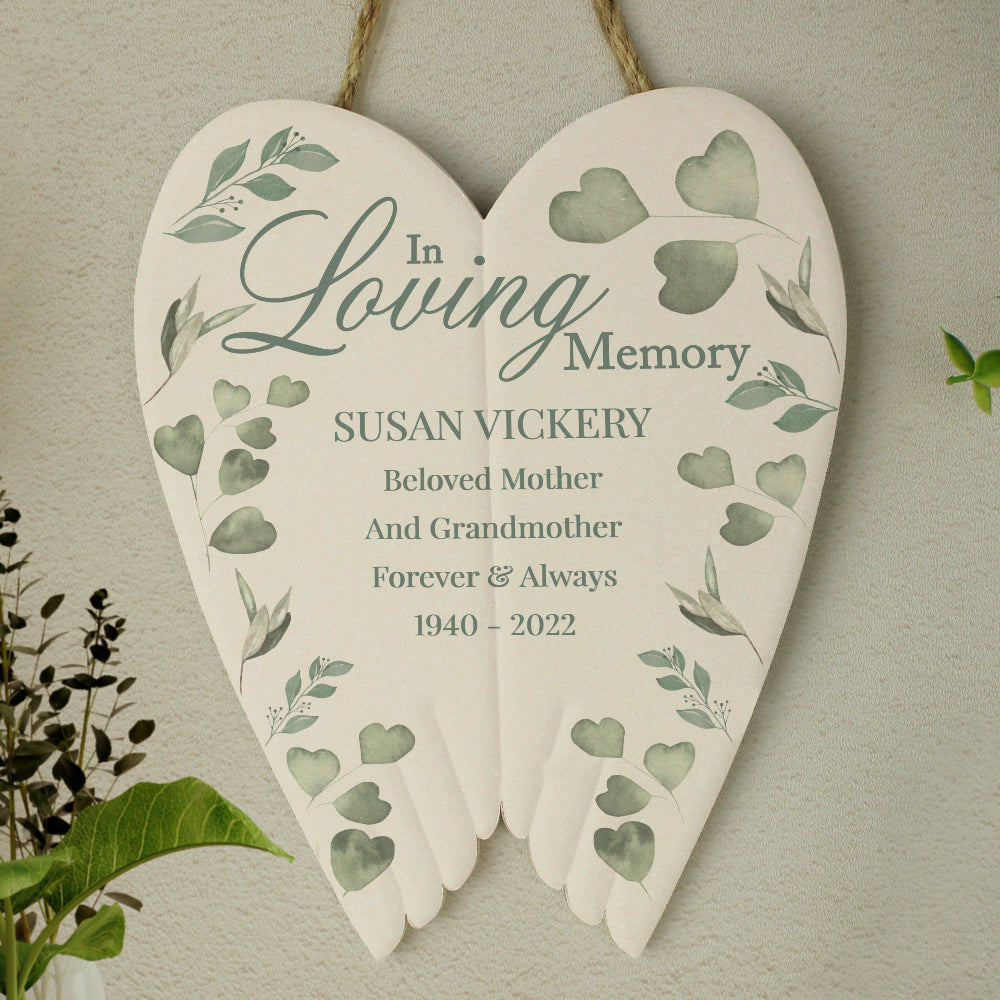 Eleanoras Personalised Botanical In Loving Memory Ceramic Wings 