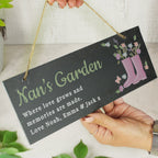 Eleanoras Personalised Floral Garden Slate Sign Signs & Plaques