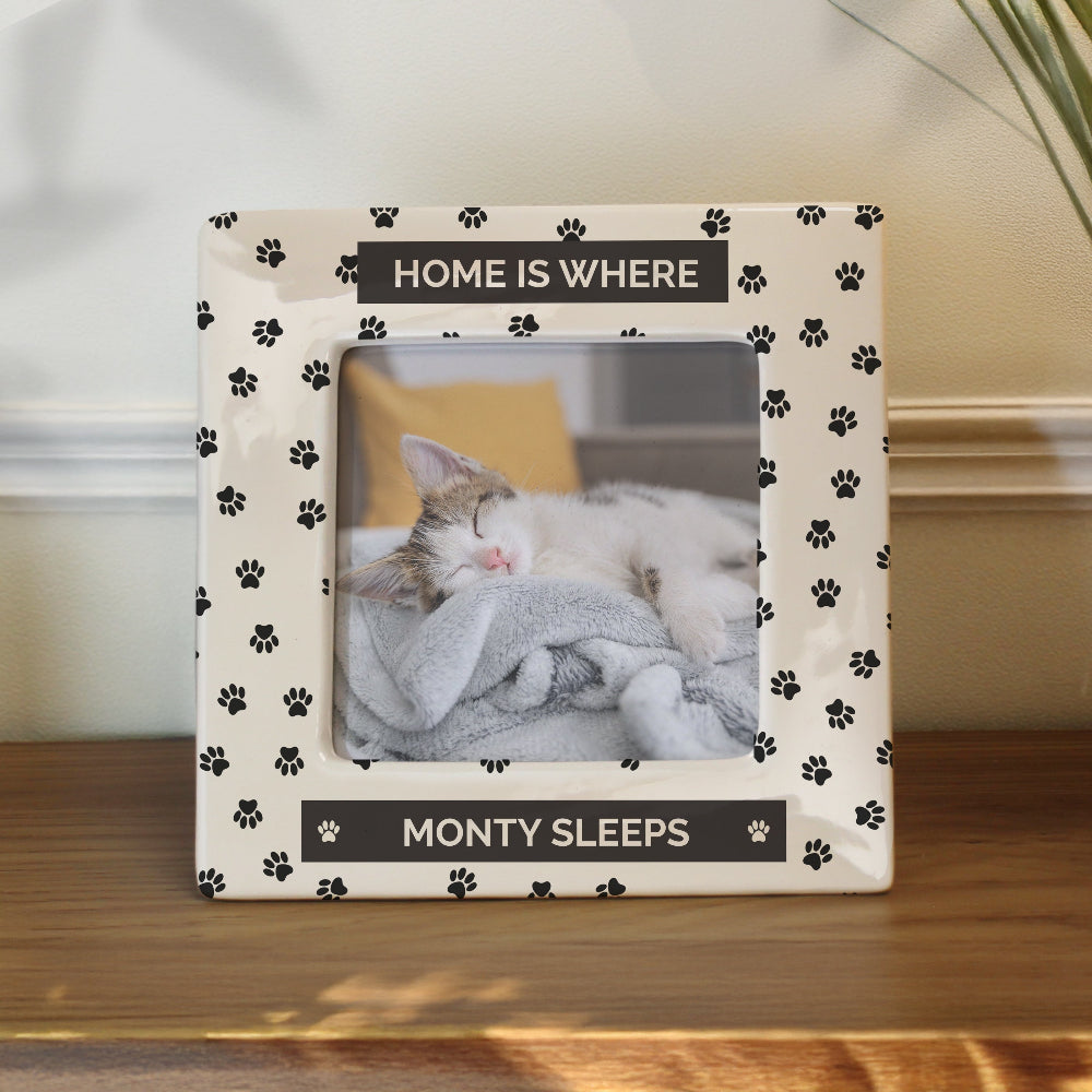 Personalised Pet Paw Print Ceramic  Frame