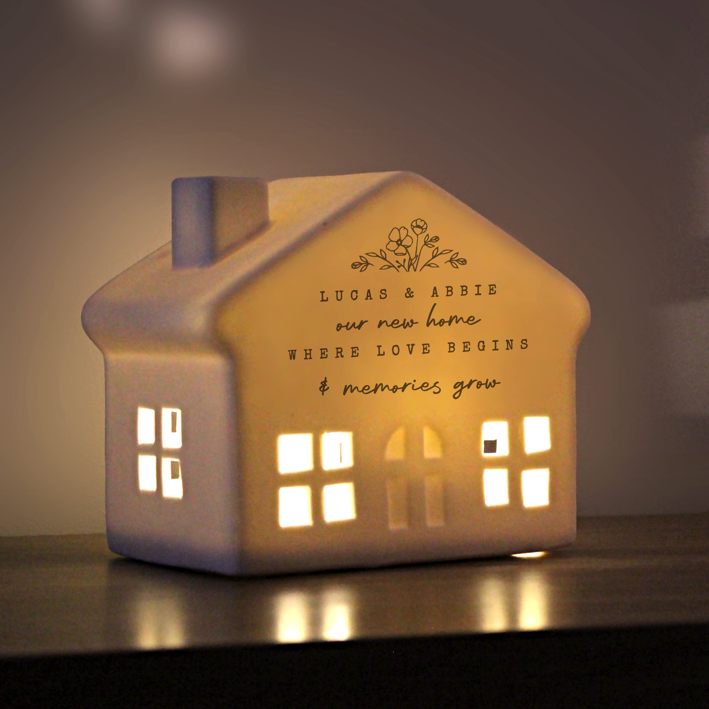 Personalised Floral LED House