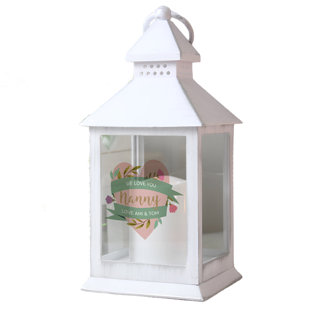 Eleanoras Personalised Floral Heart Nanny Lantern Lamps, Lights & Lanterns