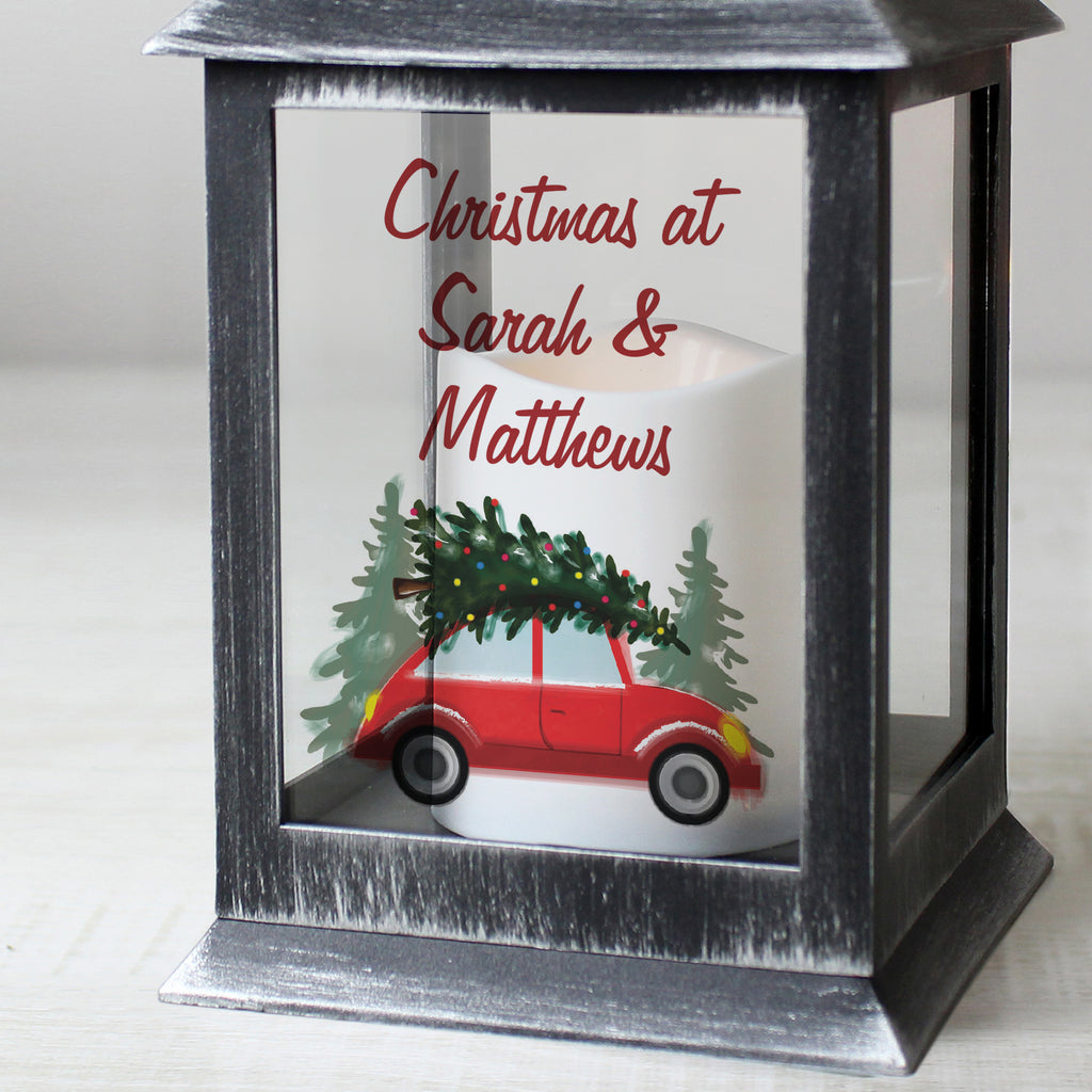 Eleanoras DRIVING HOME FOR CHRISTMAS PERSONALISED RUSTIC BLACK LANTERN Lanterns