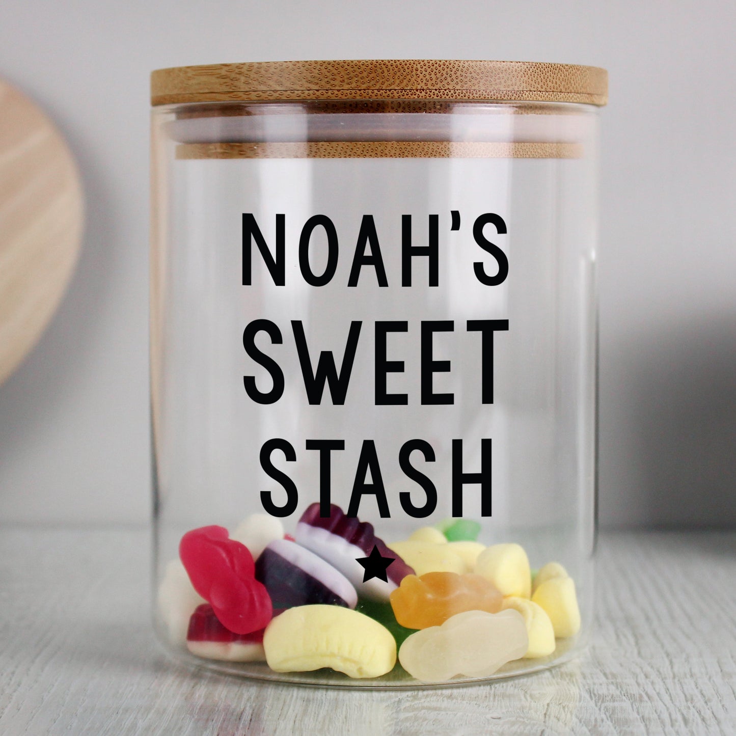 Eleanoras PERSONALISED SWEETS STASH GLASS JAR 