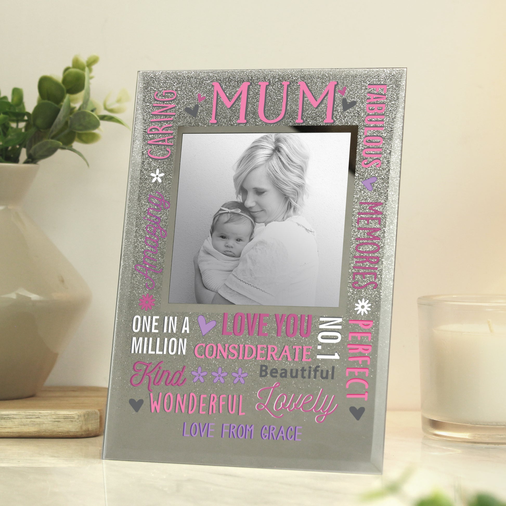 MUM PERSONALISED GLITTER FRAME