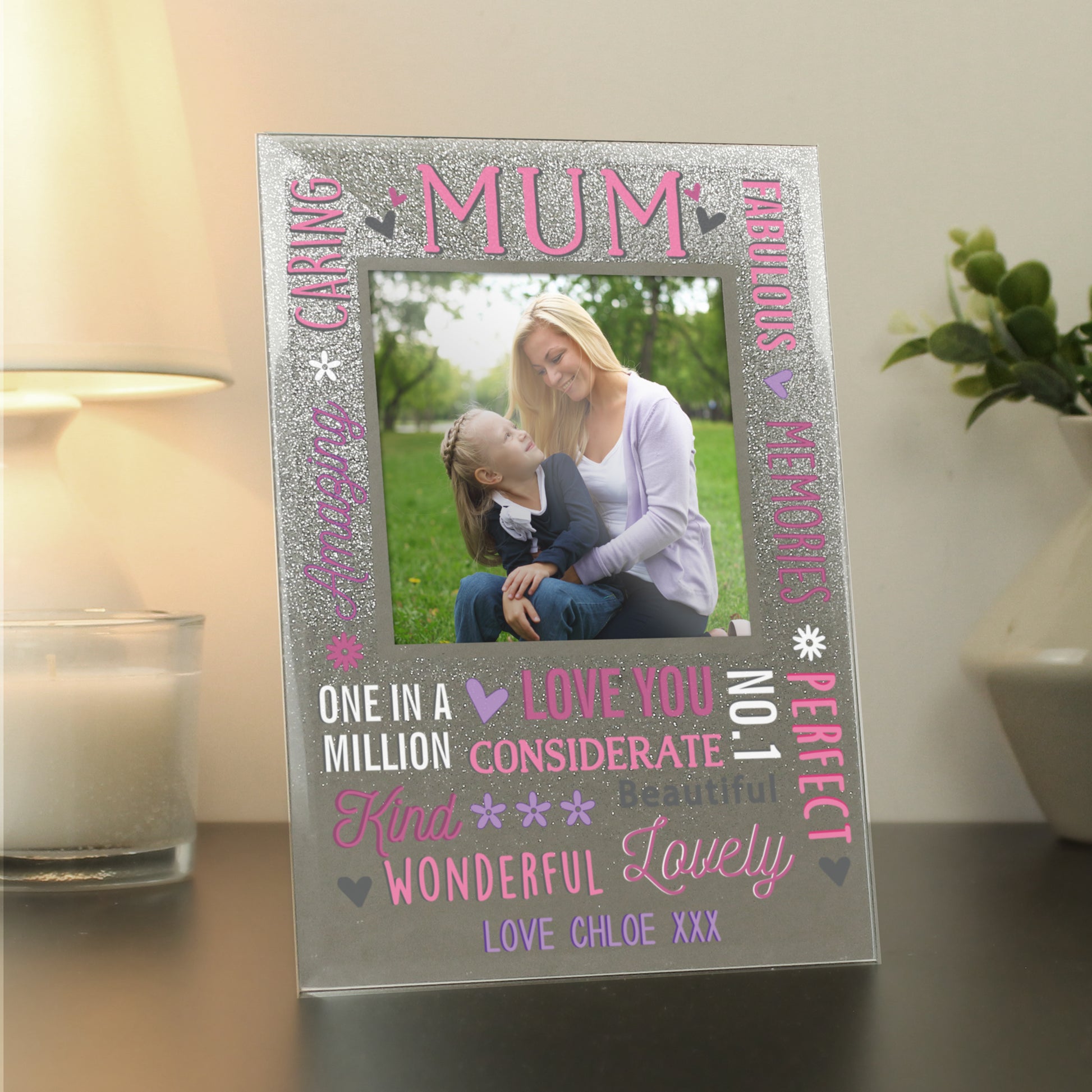 MUM PERSONALISED GLITTER FRAME