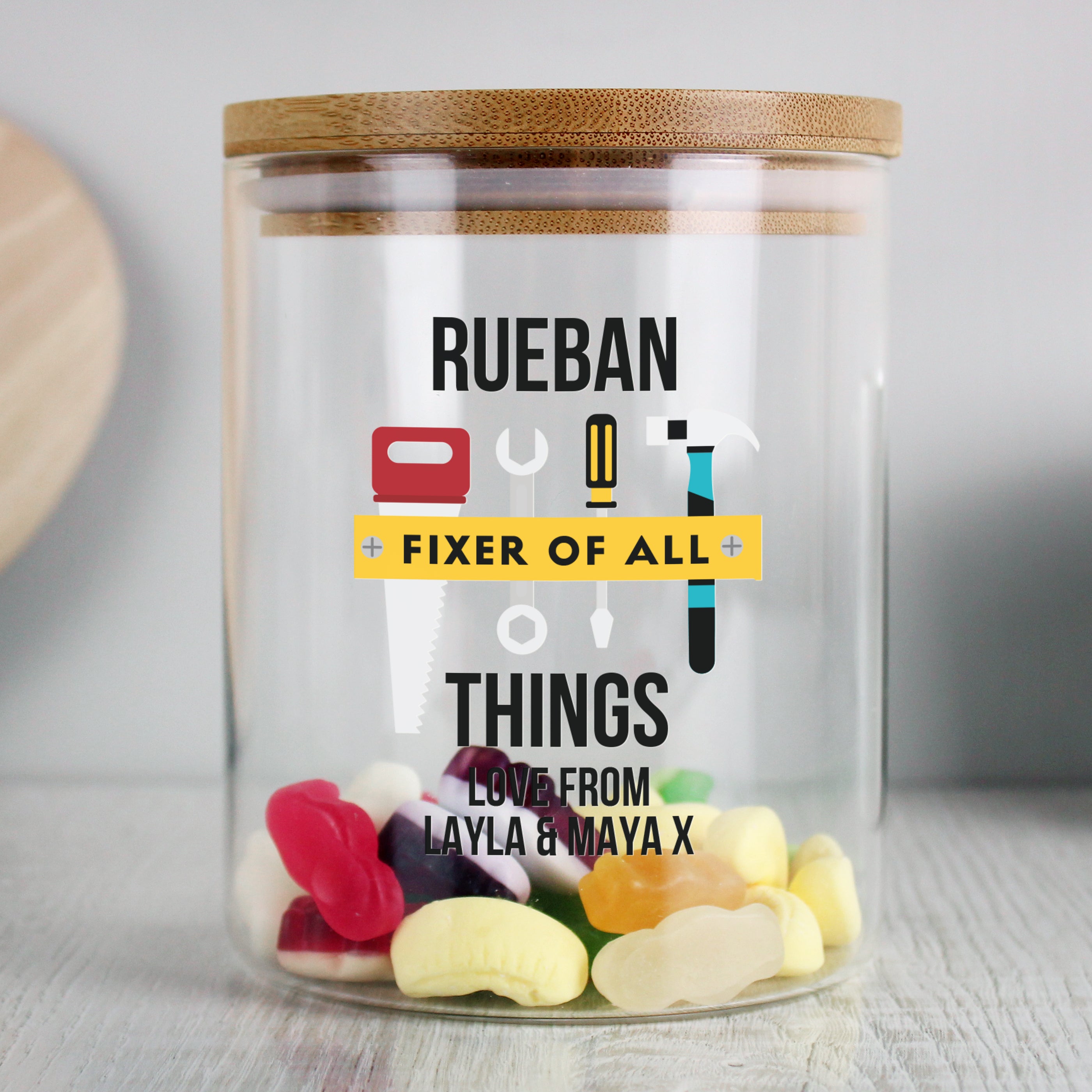 Eleanoras Personalised  Fixer of All Things Storage Jar 