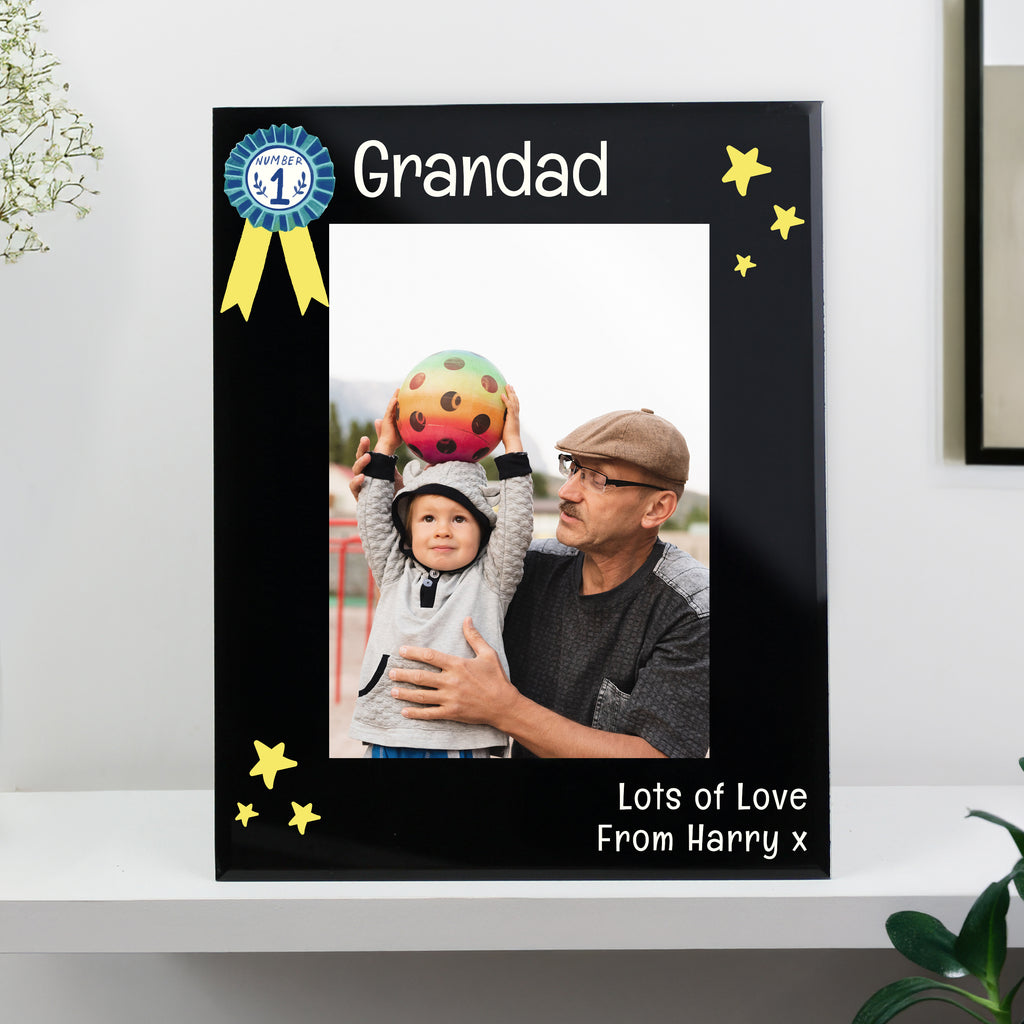 Eleanoras Personalised No.1 Grandad Black Glass Frame Photo Frames