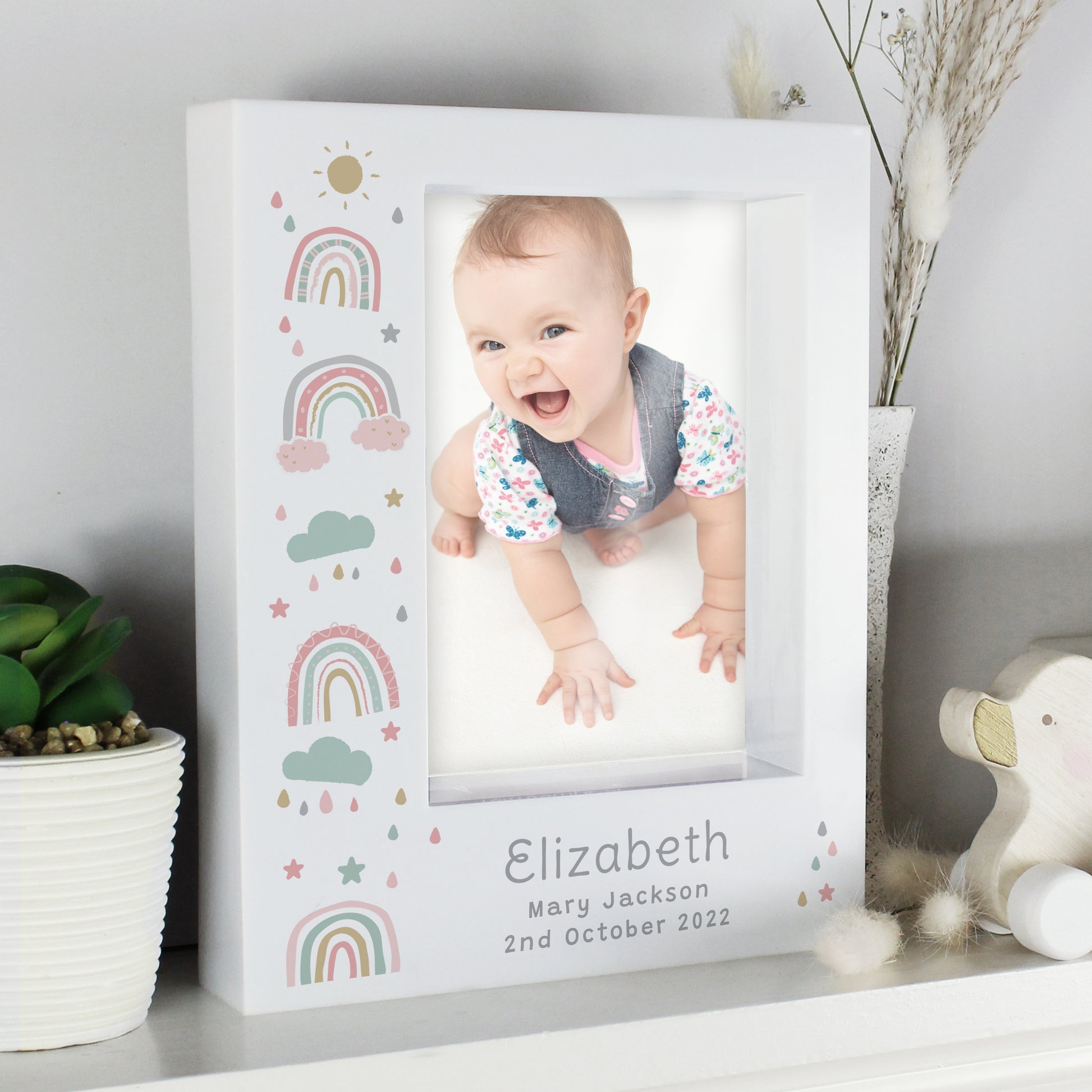 Eleanoras RAINBOW PERSONALISED BOX PHOTO FRAME PHOTO FRAMES