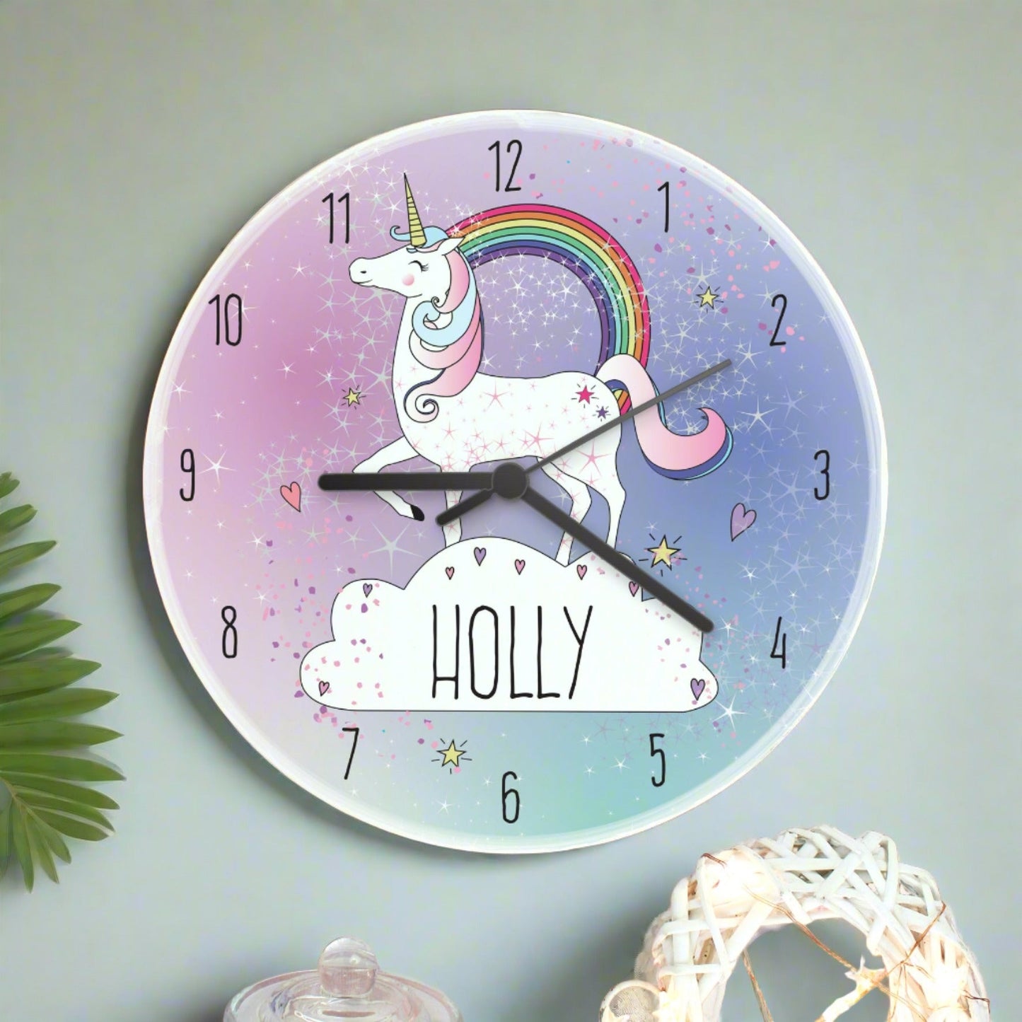 Eleanoras UNICORN WOODEN CLOCK Clocks