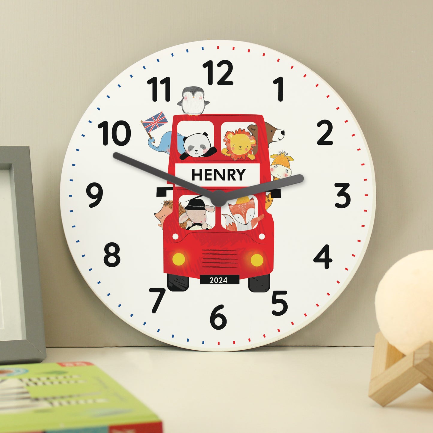 Eleanoras LONDON ANIMAL BUS WOODEN CLOCK Clocks