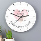 Eleanoras Personalised Couples Wooden Clock Clocks