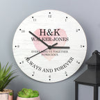 Eleanoras Personalised Couples Wooden Clock Clocks