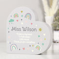 Eleanoras Personalised Rainbow Teacher Heart Ornament 