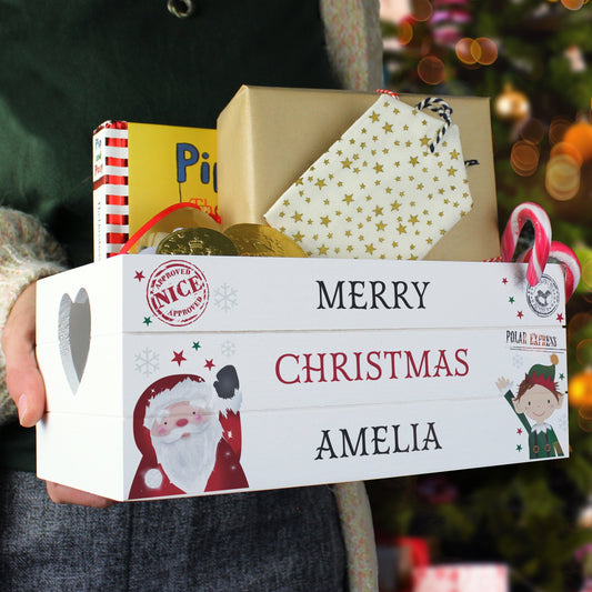 CHRISTMAS PERSONALISED WOODEN CRATE