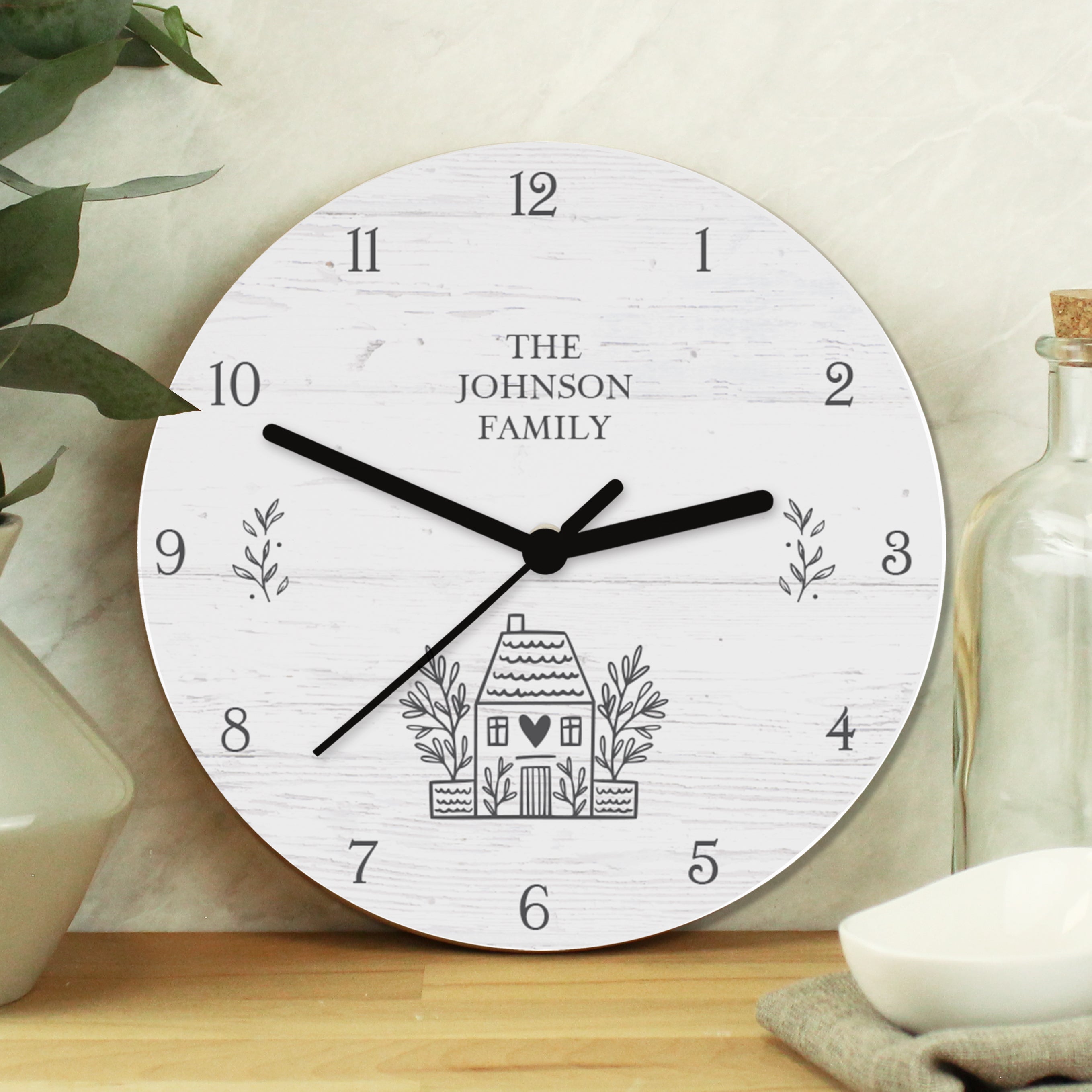 Eleanoras Personalised HOME Shabby Chic Wooden Clock Clocks