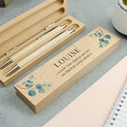 Eleanoras Personalised Botanical Wooden Pen and Pencil Set Stationery Sets