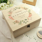 Eleanoras Personalised Floral Watercolour Wooden Keepsake Box Boxes & Chests