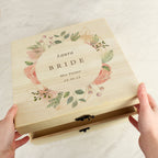 Eleanoras Personalised Floral Watercolour Wooden Keepsake Box Boxes & Chests