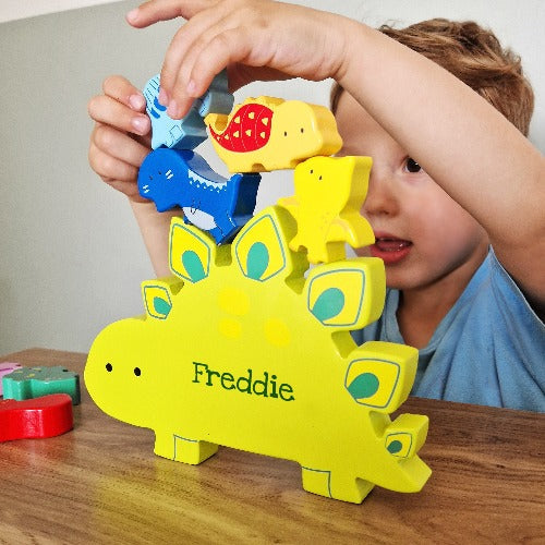 Personalised  Wooden Dinosaur Stacker Toy  from Eleanoras