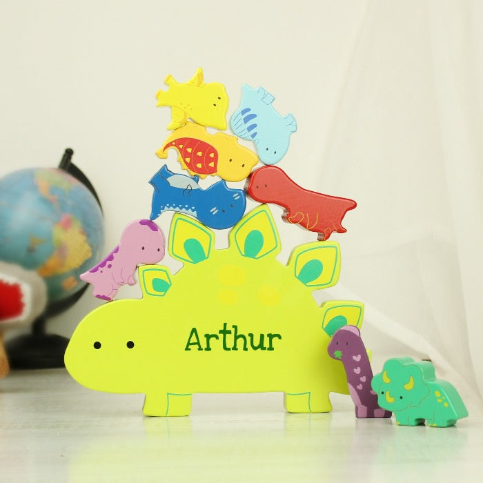 Eleanoras Wooden Dinosaur Personalised Stacker Toy 