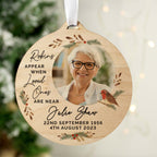 Eleanoras Personalised Photo Upload Robin Memorial Wooden Decoration 