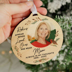 Eleanoras Personalised Photo Upload Robin Memorial Wooden Decoration 