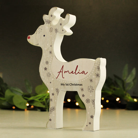 Eleanoras Personalised First Christmas Red Nosed Reindeer Ornament 