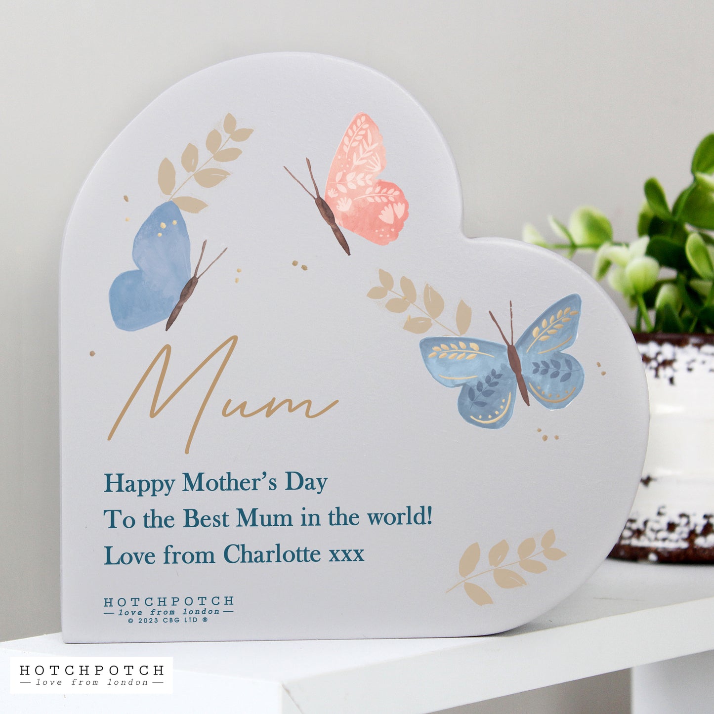 Eleanoras Mothers Day Butterfly Heart Ornament 