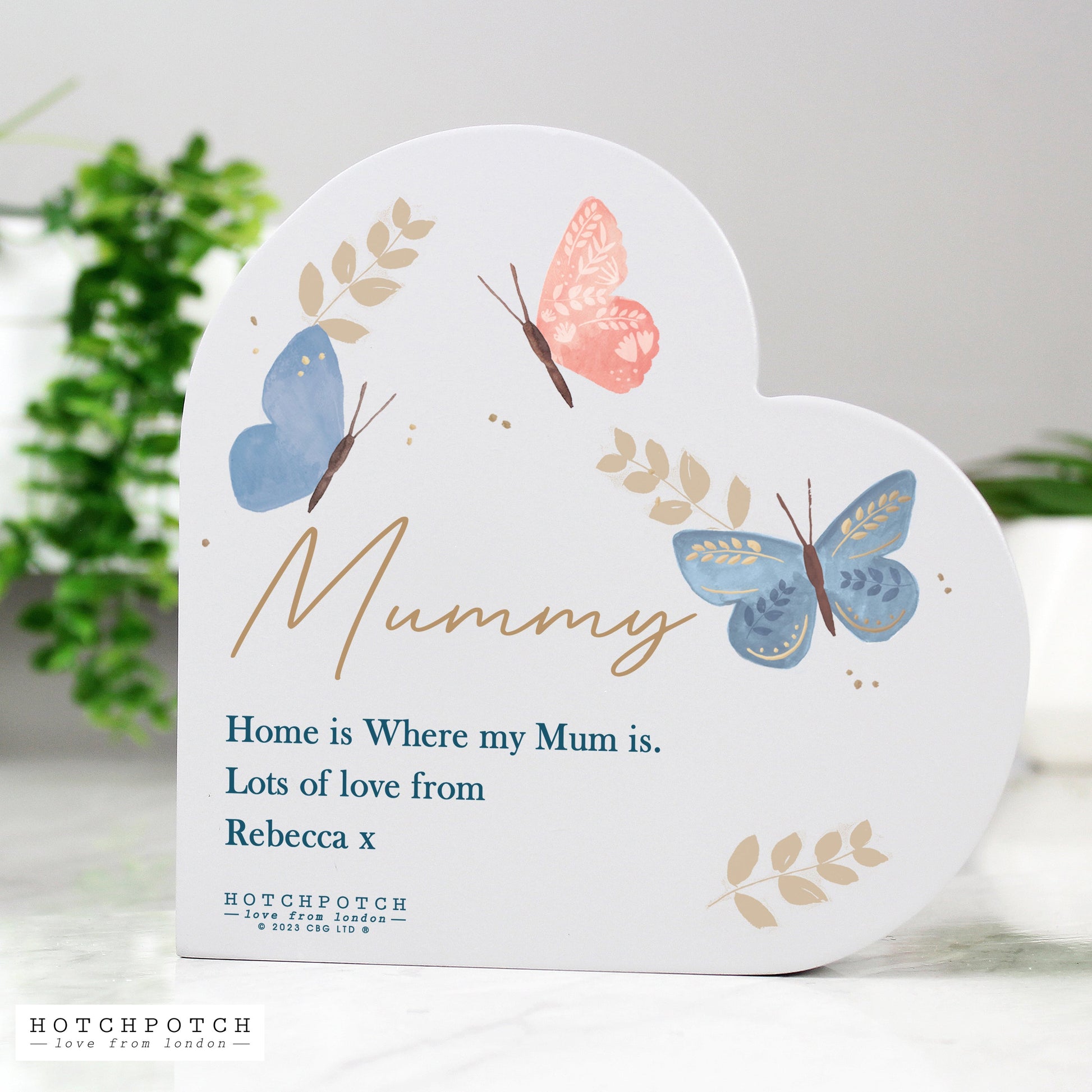 Eleanoras Mothers Day Butterfly Heart Ornament 