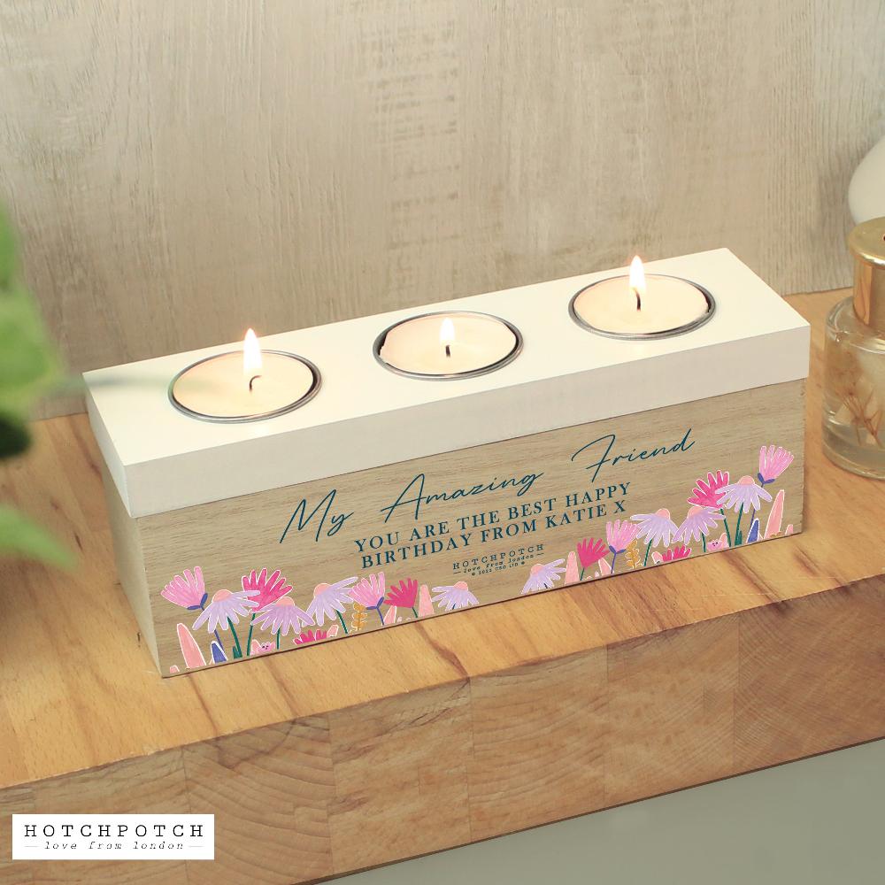 Eleanoras WILD FLOWER TRIPLE TEALIGHT BOX 