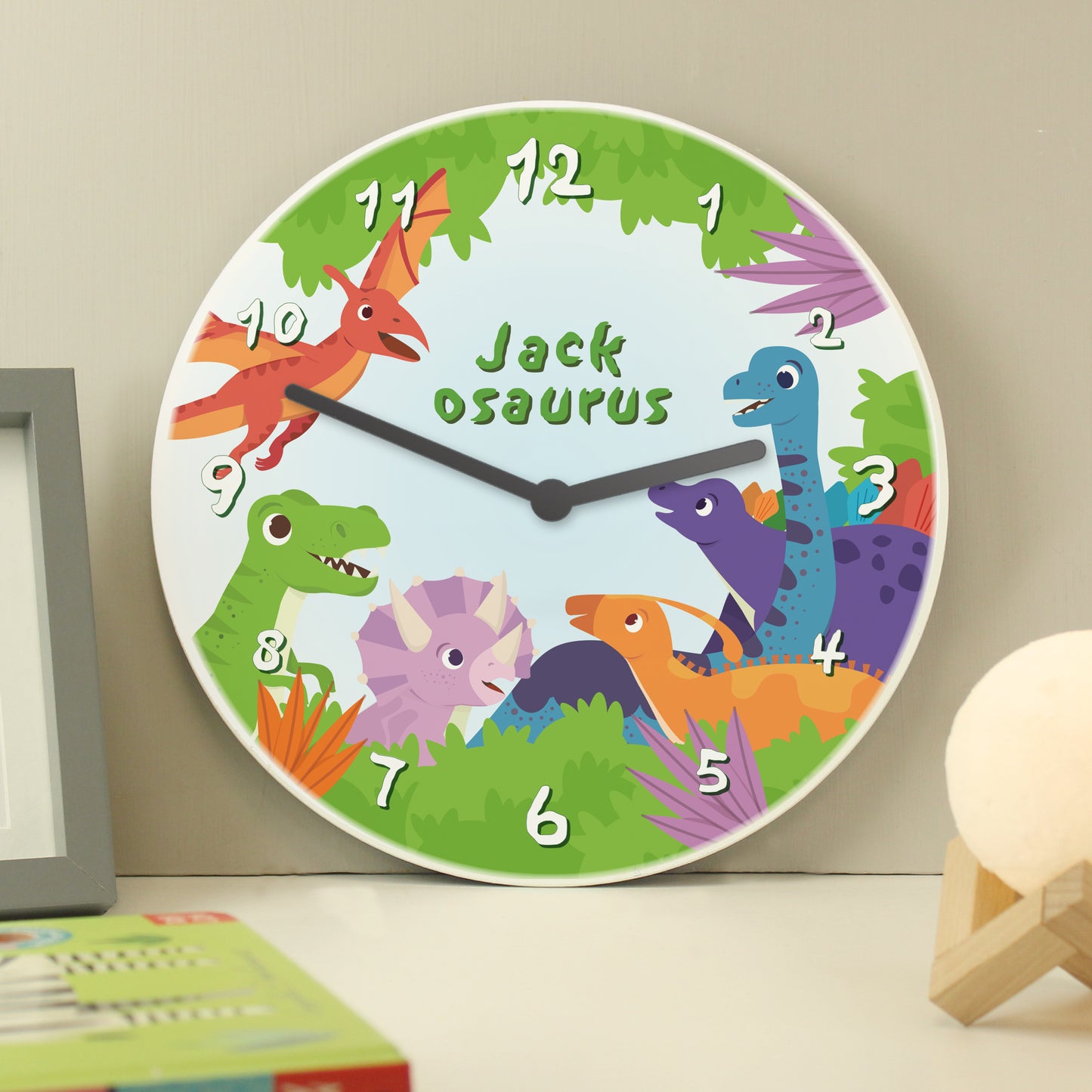 Eleanoras PERSONALISED DINOSAUR  WOODEN CLOCK Clocks