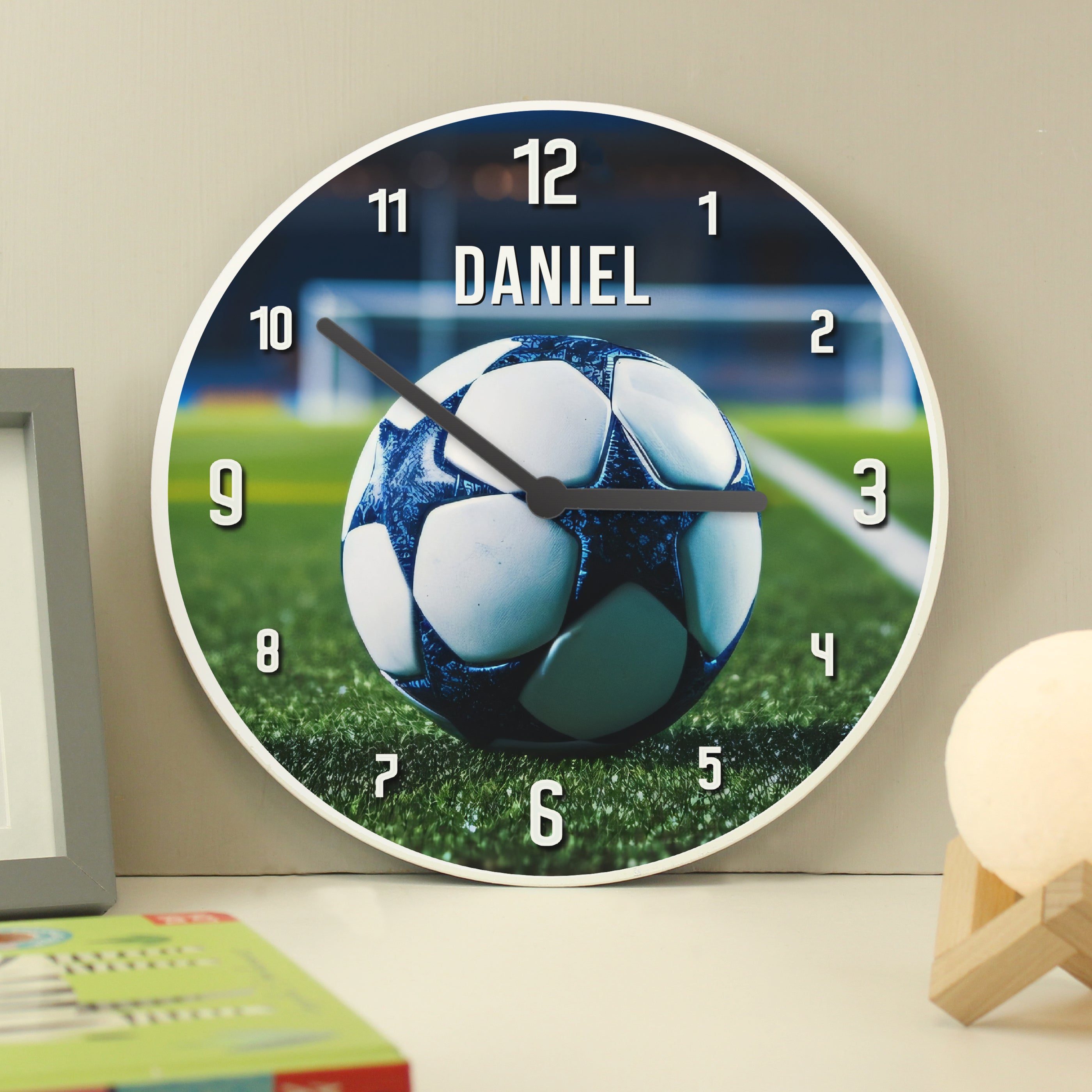 Eleanoras Personalised Football Wooden Childrens Clock Clocks