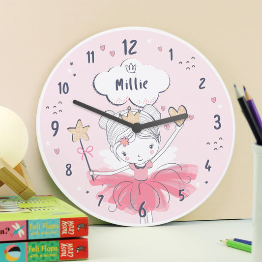 Eleanoras PERSONALISED FAIRY WOODEN CLOCK Clocks