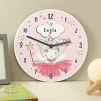 Eleanoras Personalised Princess Ballerina Wooden Childrens Clock Clocks