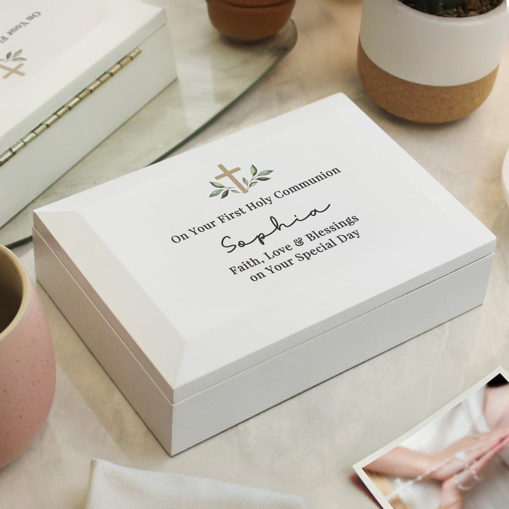 Eleanoras Personalised Holy Communion / Christening Wooden Jewellery Box Jewellery Storage