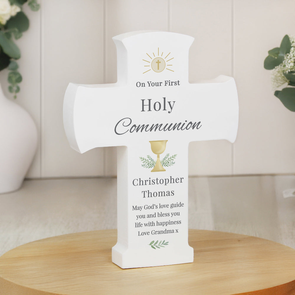 Eleanoras Personalised Holy Communion Cross Wooden Ornament 